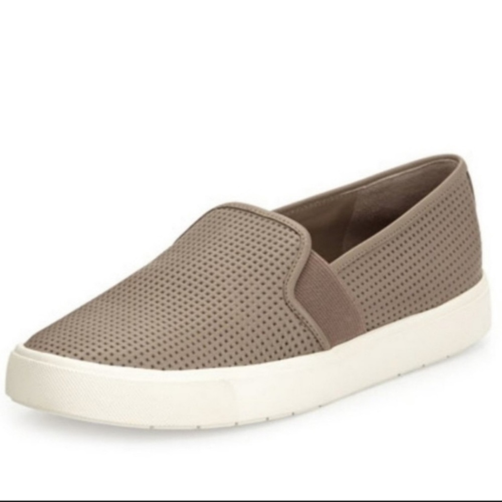 Vince Taupe Perforated Slip-On Sneakers